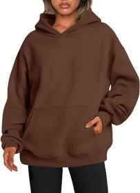 Women's Autumn Thick Hooded Sweater (Option: Dark Coffee Color-M)