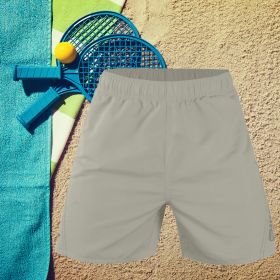 Men's Board Shorts Trunks Running Beach Tennis Volleyball Surfing Bottom Gifts Pack (Color: Grey)