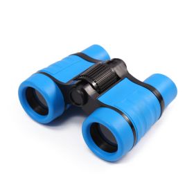 4X30mm Kids Binocular Telescopes Children Educational Folding Telescope Outdoor Bird Watching Optics Telescope Christmas Gift (Color: Blue)