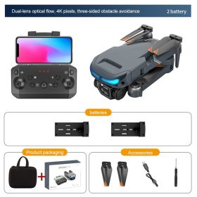 New Drone 4K Double Camera HD XT9 WIFI FPV Obstacle Avoidance Drone Optical Flow Me Four-axis Aircraft RC Helicopter With Camera (Color: Black 4K 2B Cam)