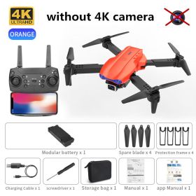 new K3 drone 4K HD dual camera foldable height keeps drone WiFi FPV 1080p real-time transmission RC Quadcopter toy PK sg906 pro (Color: orange No camera)