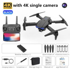 new K3 drone 4K HD dual camera foldable height keeps drone WiFi FPV 1080p real-time transmission RC Quadcopter toy PK sg906 pro (Color: black single camera)