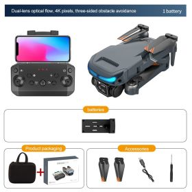 New Drone 4K Double Camera HD XT9 WIFI FPV Obstacle Avoidance Drone Optical Flow Me Four-axis Aircraft RC Helicopter With Camera (Color: Black 4K 1B Cam)