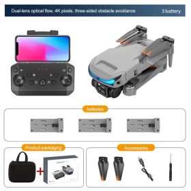 New Drone 4K Double Camera HD XT9 WIFI FPV Obstacle Avoidance Drone Optical Flow Me Four-axis Aircraft RC Helicopter With Camera (Color: Grey 4K 3B Cam)