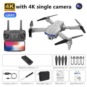 new K3 drone 4K HD dual camera foldable height keeps drone WiFi FPV 1080p real-time transmission RC Quadcopter toy PK sg906 pro (Color: grey single camera)